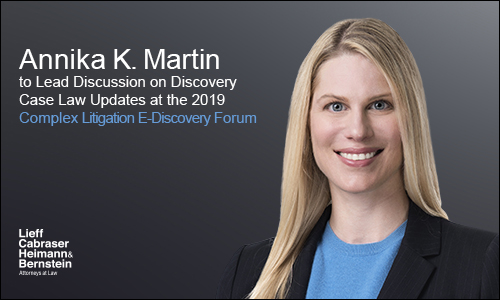 Annika K. Martin to Discuss Discovery Case Law Updates at 2019 Complex Litigation E-Discovery Forum