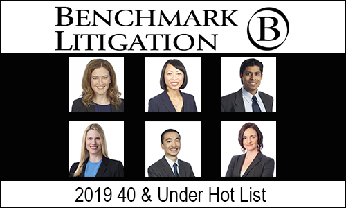 Six Lieff Cabraser Partners Named to Benchmark Litigation’s 2019 “40 & Under Hot List”