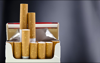 close view of a package of cigarettes