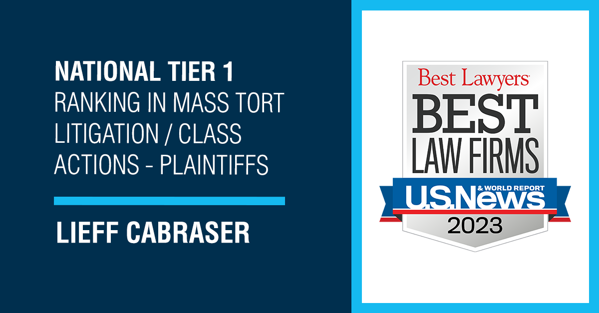 U.S. News & Best Lawyers Honors Lieff Cabraser in 2023 Edition of ‘Best Law Firms’