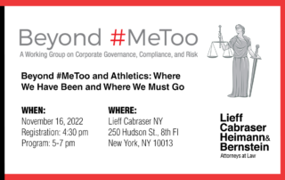 Lieff Cabraser to Host November 16 Beyond #MeToo Event