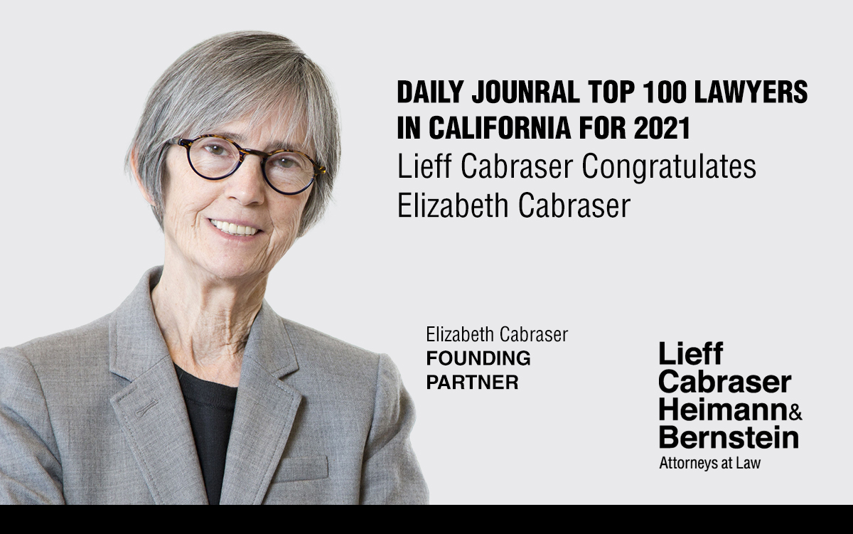 Elizabeth Cabraser Named a Top 100 Lawyer in California by the Daily Journal