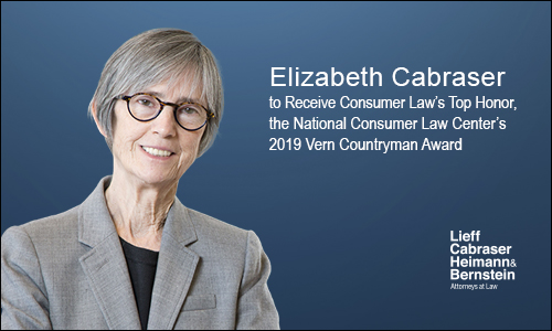 Elizabeth Cabraser to Receive Consumer Law’s Top Award