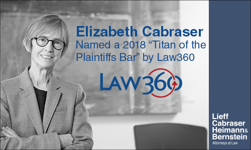 Elizabeth Cabraser Named a “Titan of the Plaintiffs Bar” by Law360