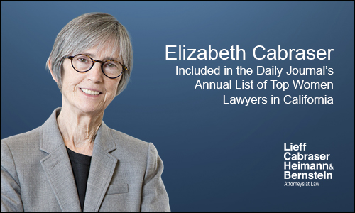 Elizabeth Cabraser Receives Daily Journal’s “2019 Top Women Lawyers” Recognition