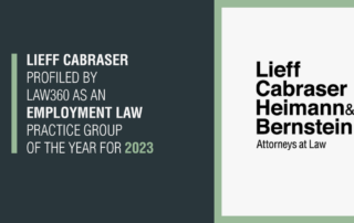 Lieff Cabraser Named an Employment Law “Practice Group of the Year” by Law360 for 2023