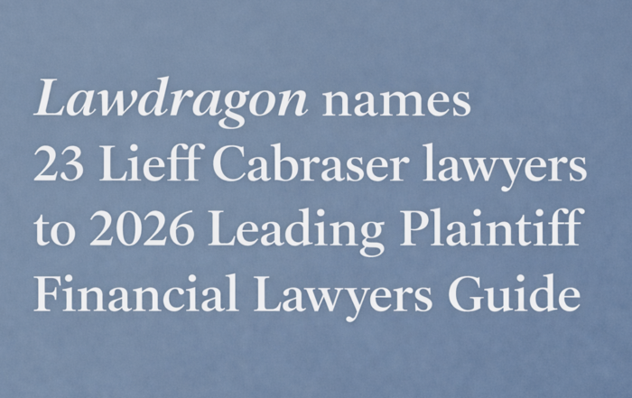 Lawdragon “500 Leading Plaintiff Financial Lawyers” List 2026