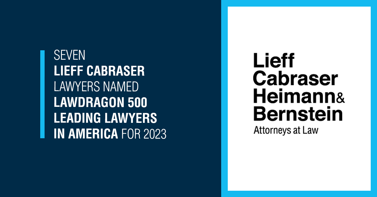 Seven Lieff Cabraser Partners Named to 2023 “Lawdragon 500 Leading Lawyers in America”