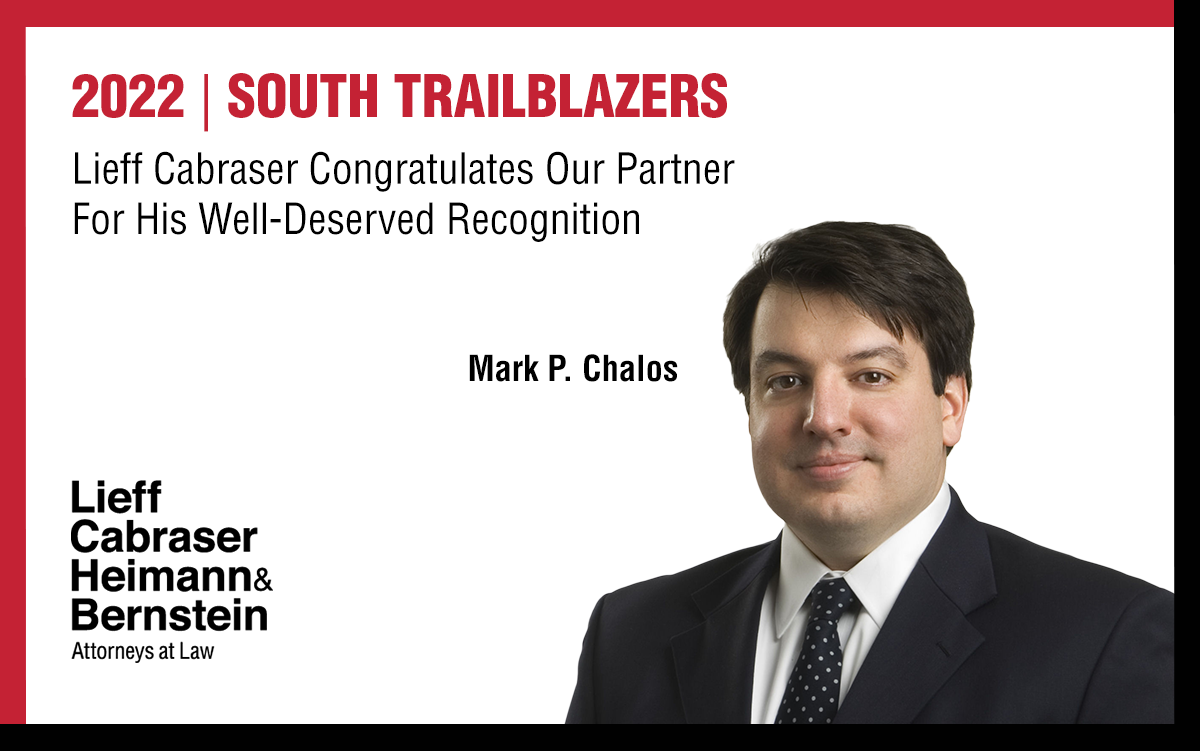 Mark Chalos Named a “South Trailblazer” for 2022 by The American Lawyer