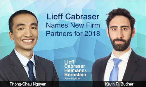 Lieff Cabraser Names New Firm Partners for 2018