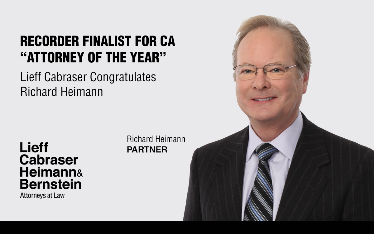 The Recorder Names Richard Heimann a Finalist for California Attorney of the Year