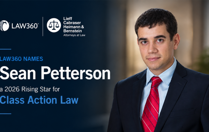 Law360 Names Sean Petterson a 2026 Rising Star for Class Action Law