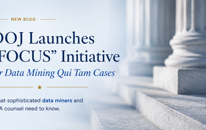 New DOJ FOCUS Initiative
