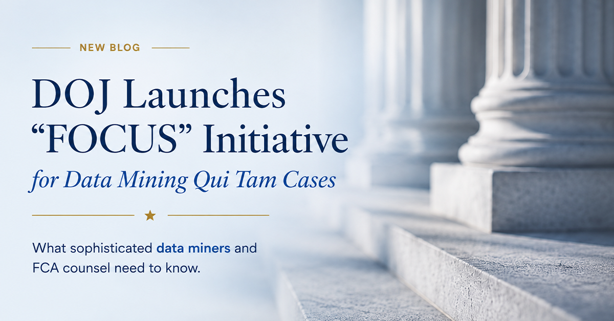 New DOJ FOCUS Initiative