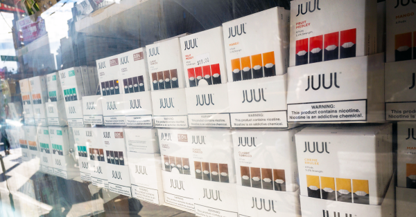 Juul boxes on store shelves