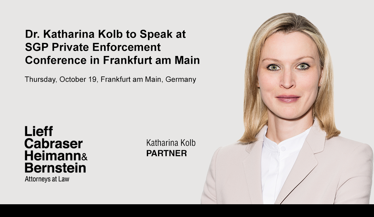 Katharina Kolb to Speak at Upcoming SGP Private Enforcement Conference in Frankfurt am Main