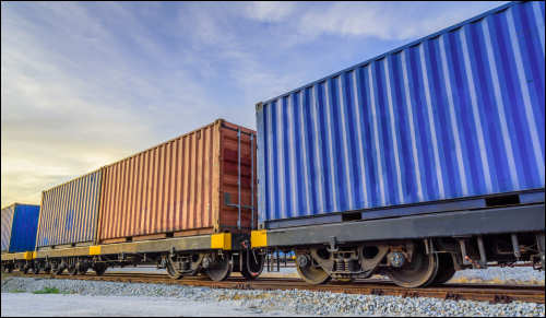 Railway freight cars and train