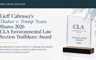 Thakur v. Trump Team CLA Environmental Law Section Trailblazer Award